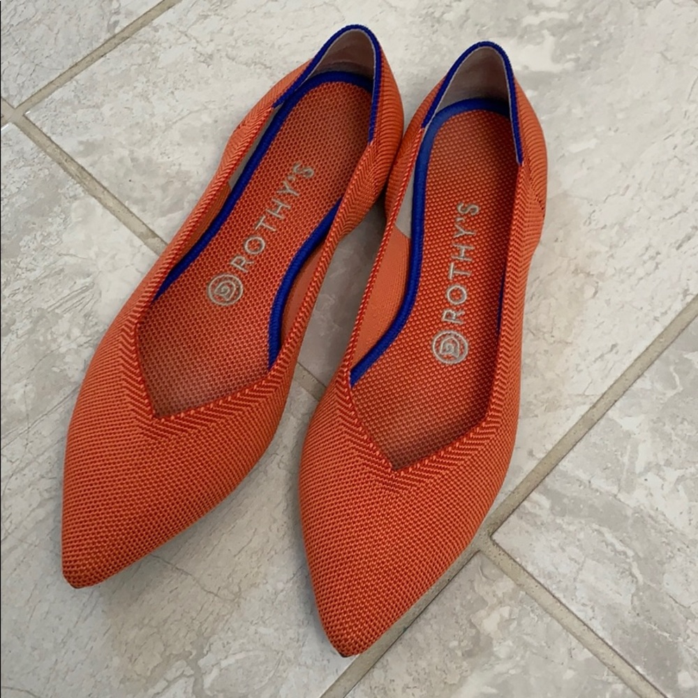 Orange Rothy’s 8.5 size worn <5 times